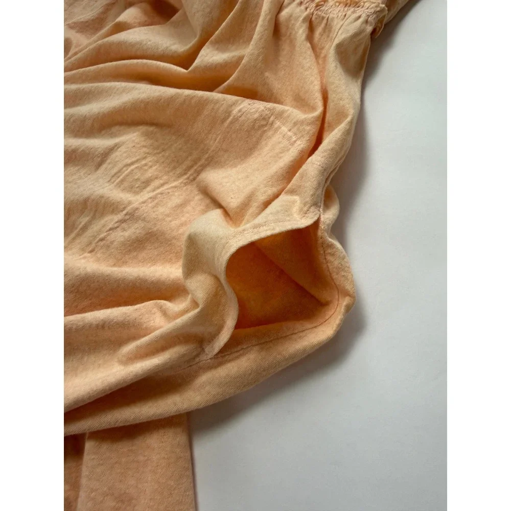 Free‎ People Beach Peach Organic Cotton Linen Maxi Dress High-Low Size S Coastal